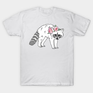 White peony raccoon T-Shirt